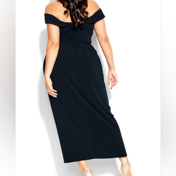 City Chic | NWT Ripple Love Dress Navy Flex Fit Large Size 20 - Picture 2 of 8